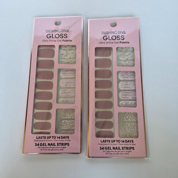 NEW Sealed Dashing Diva Gloss Nail Gel Strips Set of 2 After Glow - Picture 1 of 2